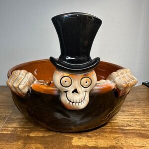 Yankee Candle Boney Bunch 2010 Skeleton Candy Bowl Mark‎ Cook Halloween Decor